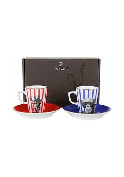 Porland Wild Life Monkey-Giraffe Kahve Takımı 4 Parça 04ALM005320