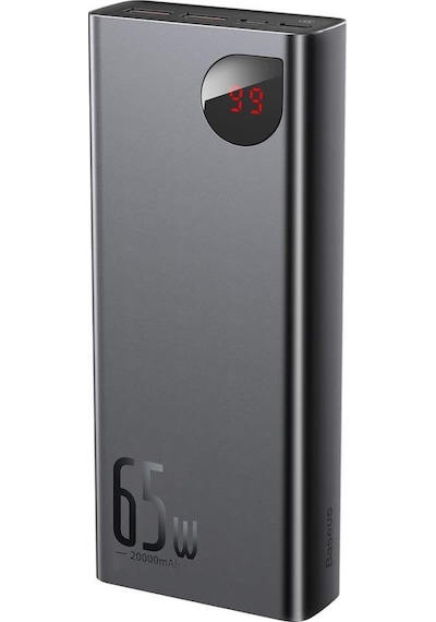 Baseus Adaman 65W 20.000 Mah Telefon Tablet Apple Uyumlu MacBook Dijital Ekran-Siyah