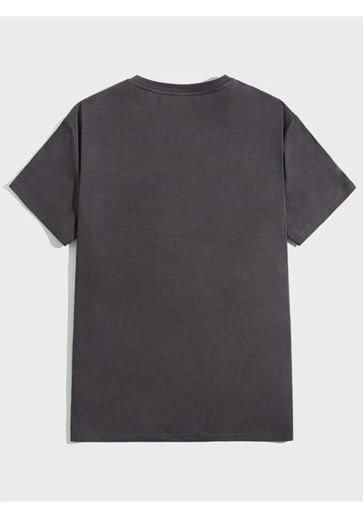 Füme Oversize Dream Baskılı T-shirt - Oversize Baskılı Füme