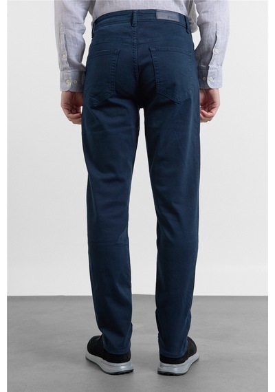 İmza Lacivert 5 Cep Düz Paça Gabardin Slim Fit Pamuklu Pantolon 1003260318