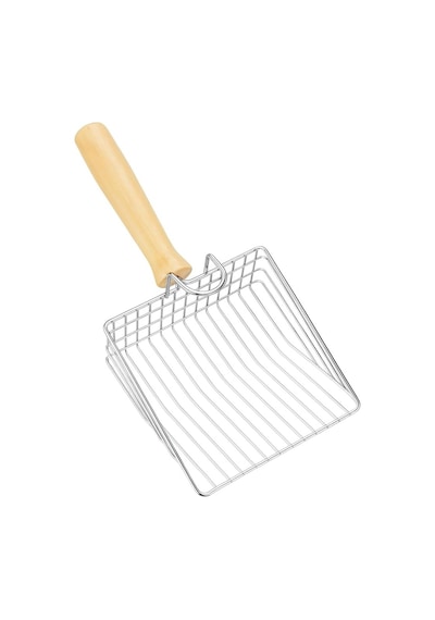 Paslanmaz Çelik Kedi Kumu Küreği Dayanıklı Metal Yapı, Ergonomik Kaymaz Sap, Hızlı Eleme Ve A