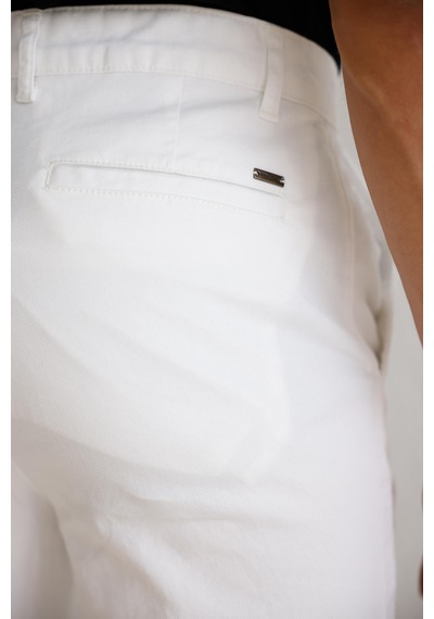 Braccas Erkek Armürlü Slim Fit Beyaz Pantolon Beyaz