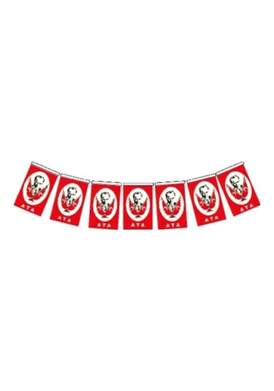 Türk Bayrağı Kağıt Ipli Sıralı Ata 50'Li 5,50 Cm 11Cm X 19Cm