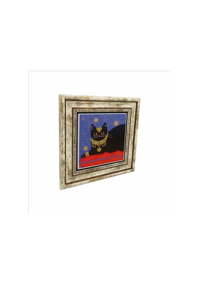 Kedi Baskılı Taş Tablo 25x25