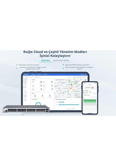 Ruıjıe 48port Rg-cs83-48gt4xs Gıgabıt 4-sfp 10gbe Yönetilebilir Swıtch