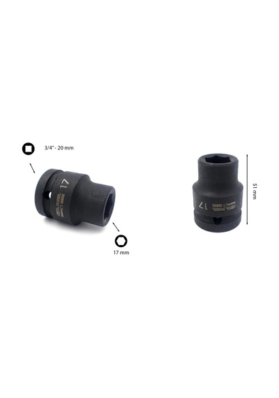 Ceta Form 17 Mm 3/4 6 Köşe Havalı Lokma Anahtar C72-h17
