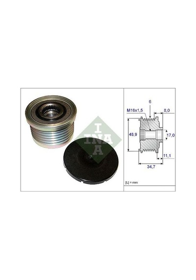 Ina 535008810 Alternatör Rulmanı 6 Kanal Dış Cap 535mm İç Cap 17mm Laguna Iı 1.9 Dci 353091