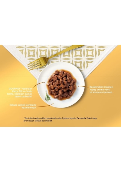 Gourmet Gold Sos İçinde Parça Etli Karışık Seri Kedi Yaş Maması 85gr X 12 Adet 12 Al 9 Öde