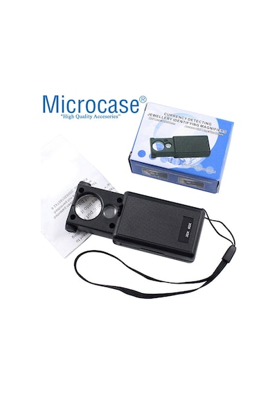 Microcase Mor Işıklı Çift Gözlü 60x 30x Büyütme Büyüteç Model By9
