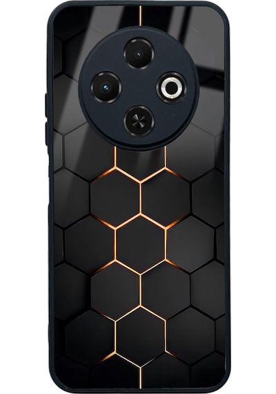 Tecno Spark 30c Yellow Carbon Tasarımlı Glossy Telefon Kılıfı Çok Renkli