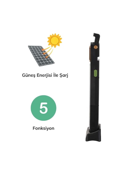 Büro Ev Ofis Yazlık İçin 48led 5mod Solar Şarjlı Işıldak Led Aydınlatma Diğer