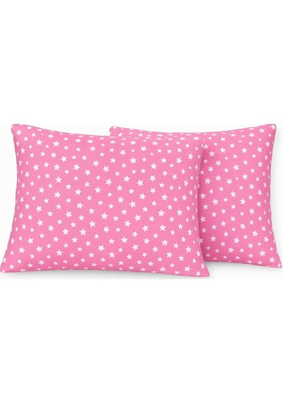Lionas Desenli Pamuklu Yıldız Desen Yastık Kılıfı 2 Adet 50 X 70cm Pembe