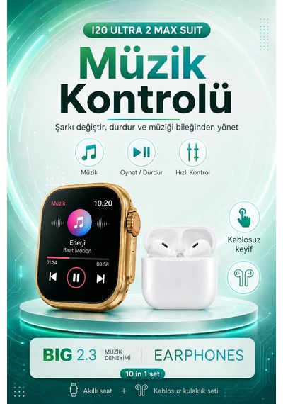 Bluetooth Uyumlu Akıllı Saat Ve Kablosuz Kulaklık Günlük Kullanıma Uygun Set