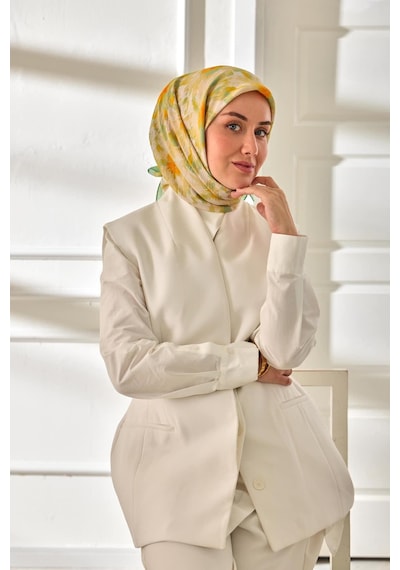 Silk Home Velora Eşarp 161001-30 Su Yeşili, Turuncu, Sarı, Yeşil