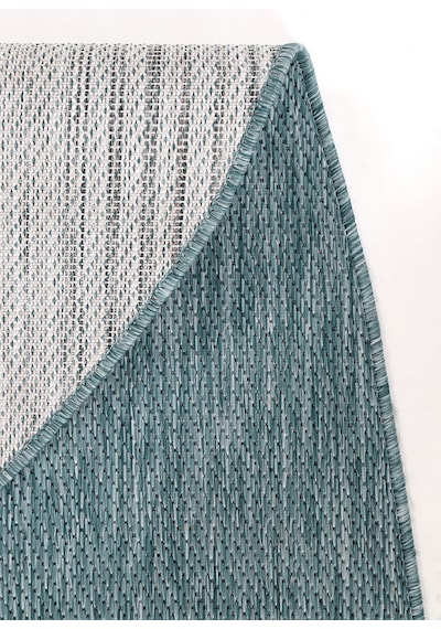 Konfor Halı Tema 9036 Turkuaz Sisal Hasır İç Dış Mekan Kilim Dekoratif Bahçe Balkon Salon Halısı Turkuaz