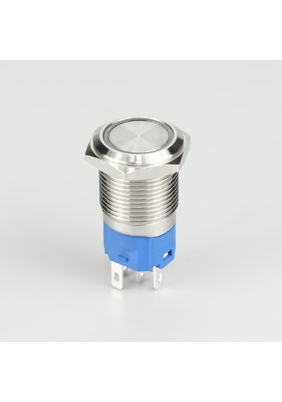 16mm Metal Led'li Kalıcı Buton   Metal  Yaylı   Su Geçirmez