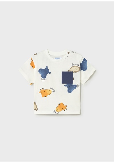 Mayoral Erkek Bebek Baskılı Tshirt Krem Krem