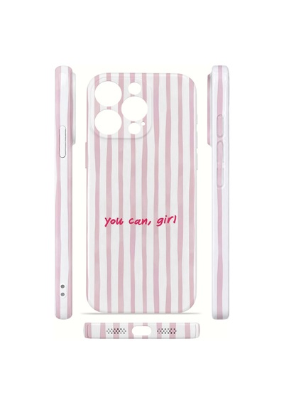 Apple iPhone Uyumlu 15 Pro Max Vorian İnce Kamera Korumalı Mika Kılıf You Can Girl You Can Girl Mika