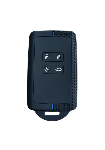 Autohan Keys Renault Austral, Megane 4, Talisman, Clio 5 İçin Silikon Anahtar Kılıfı, Petek Desenli, Siyah-mavi