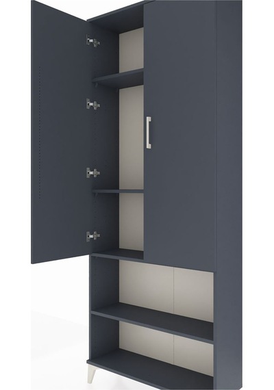 Arges Dolap 4 Raflı 2 Kapaklı 88x30x221 Antrasit-antrasit Antrasit