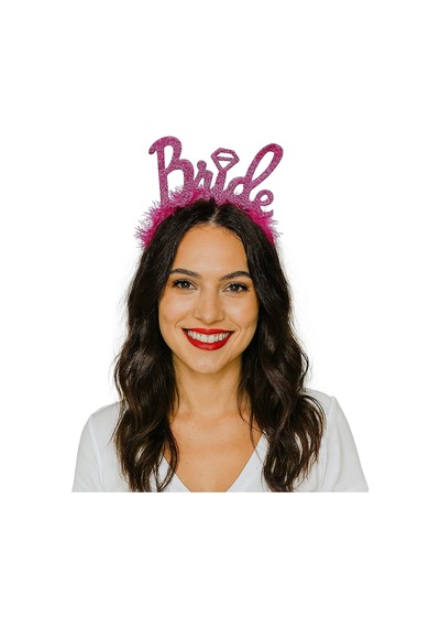Fuşya - 85 - Renk Bekarlığa Veda İtalik Yazı Alyanslı - Edntrend - Bride Taç