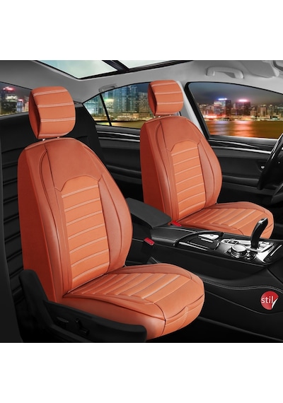 Jeep Comander Uyumlu Lüx Deri Oto Koltuk Kılıfı Ön Arka Takım Giydirme Model Tarçın Frstrt
