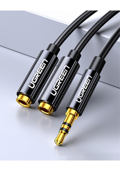 Ugreen 3.5mm 2'li Aux Kulaklık Çoklayıcı, Siyah, 20816