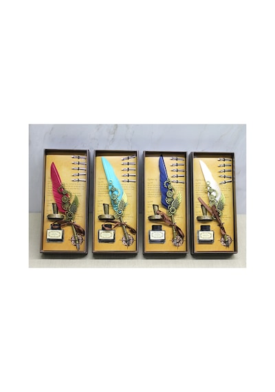5 Adet Divit Hokka Seti Hokka Ve Divit Takımı, Kaligrafi Ve Hat Sanatına Uygun Dip Pen Inkwell Set, Kutu Ölçüsü 26 X 11 Cm
