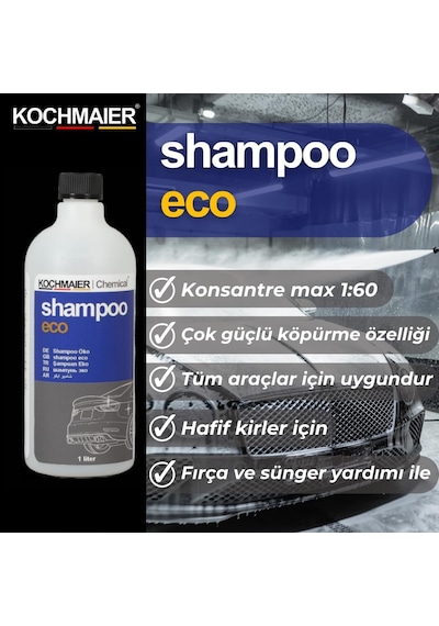 Shampoo Eco Oto Araç Cilalı Fırçalı Şampuan Temizleyici Kopüklü Snow Foam Yıkama Konsantre 1:60