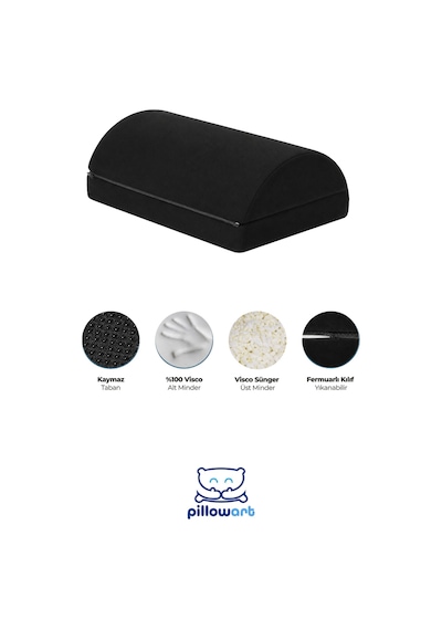 Visco Ayak Destek Minderi Ergonomik Yükseltici Ayak Ve Bacak Dinlendirme Minderi Siyah