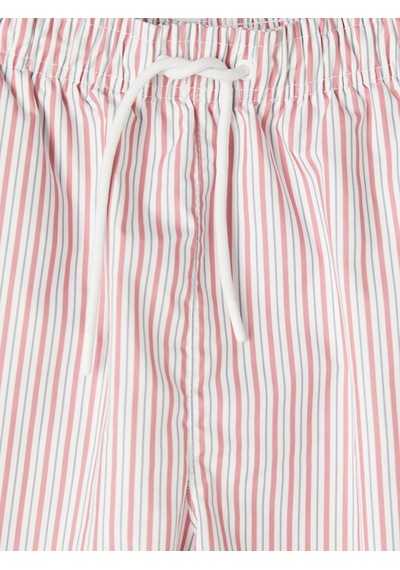 Lcw Swımwear Pembe Kısa Boy Beli Lastikli Çizgili Erkek Deniz Şortu