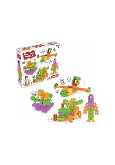 Fun Fun Puzzle 128 Parça Eğitici Yapı Blokları Zeka Geliştirici Tak Çıkar Oyuncak 3+ Yaş