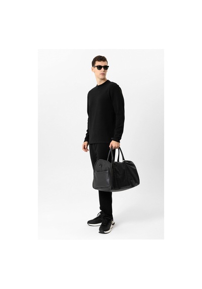 Backandbond Siyah Regular Fit Baskılı Bisiklet Yaka Sweatshirt