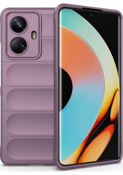 Realme 10 Pro 5g Kılıf Elde Tutma Kolaylıkla Kaydırmaz Kenar Line Dizayn Optietnik Kapak Mor