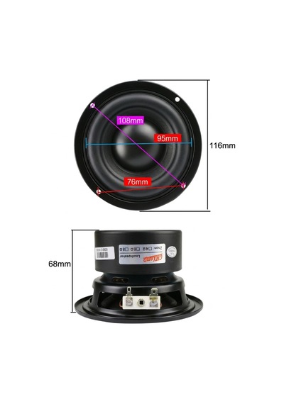 Ghxamp 4 Inç Woofer Subwoofer Hoparlör Ünitesi 8ohm 60 W