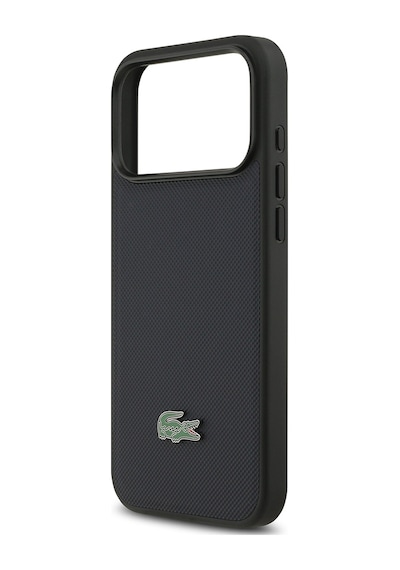 Apple Uyumlu iPhone 17 Pro Max Kılıf Lacoste Lisanslı M-safe Özellikli Pu Pike Desen Metal Logolu Kapak Lacivert