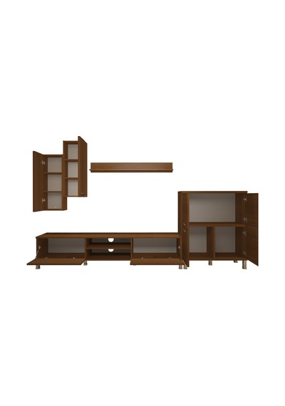 Decoraktiv Eko 6 Mdf Dvd Krom Ayaklı Tv Ünitesi Tv Sehpası Ceviz
