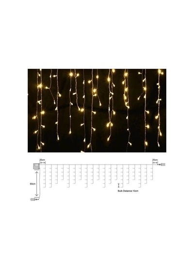 8 Fonksiyonlu 16 Saçaklı Perde Led 3 X 1 Günışığı Çok Renkli