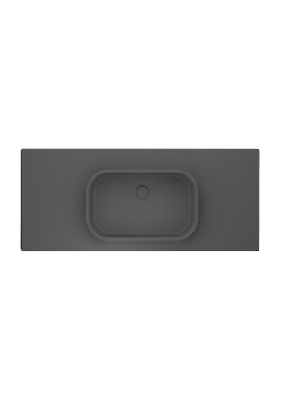 Real Stone Pure Etajerli 90x50 Gri Granit Banyo Lavabosu