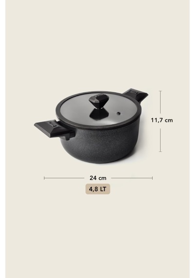 Gigilli Cristel Titanyum Derin Tencere 24 cm