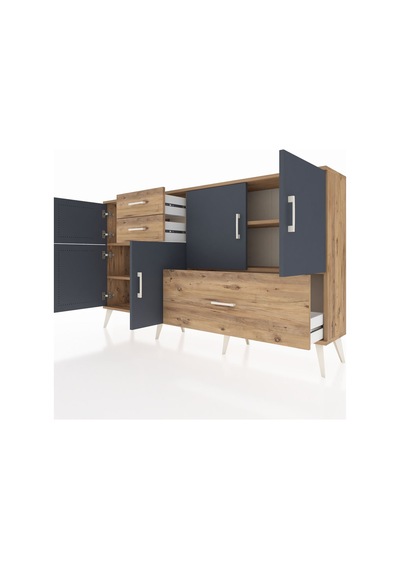 Arges Konsol 5 Raflı 3 Çekmeceli 5 Kapaklı 176x30x99 Çam-antrasit/çam Antrasıt/atlas Çam - Atlas Çam Arges Konsol 5 Raflı 3 Çekmeceli 5 Kapaklı 176x30x99 Çam-antrasit/çam Antrasıt/atlas Çam - Atlas Çam