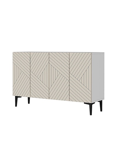 Ka1210btg Ferro Konsol, Ve Tv Sehpası Beyaz-traverten-gold 120cm