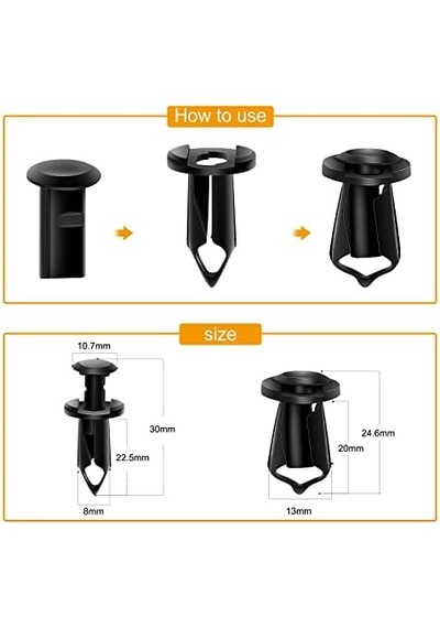 Gooacc Kapak Altında 70 Adet Motor, Sıçrama Koruması, Karoser Vidaları, Tampon, Çamurluk, Astar, İtmeli Retainer Sabitleyici Nietclips