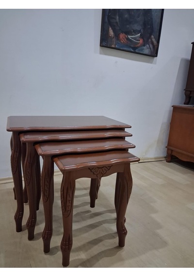 Bengi Ankara Mobilya Zigon Sehpa Lükens Eko Ht 90577 Kayın Aslan Ayak Oymalı Ceviz El Yapım Ceviz