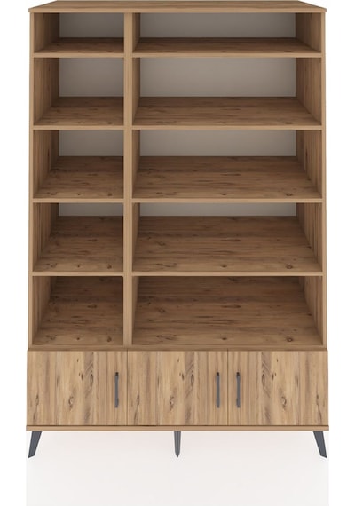 Kronos Dolap 10 Raflı 3 Kapaklı 132x59x195 Çam-çam/çam Çam