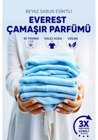 Clean Granül Çamaşır Parfümü & Çamaşır Yumuşatıcı Everest Beyaz Sabun Esintisi 210 Gr Tekli