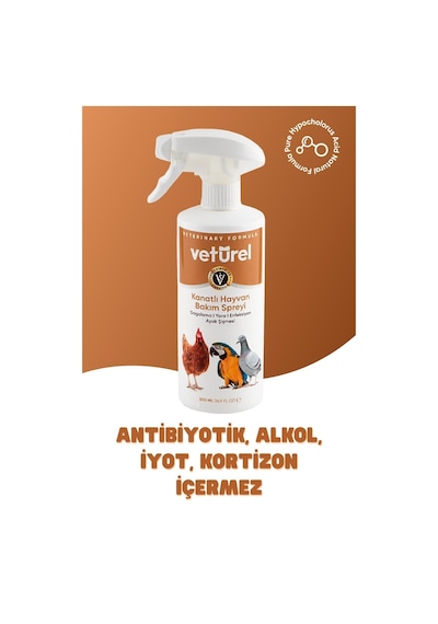 Veturel Kanatlı Hayvan Bakımı Kuş Tavuk Tüy Bakımı Göz Ayak Yara Refill 1 L