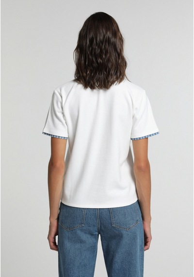 Colin's Colins Regular Fit Shirt Neck Düz Kadın Beyaz Kısa Kol Tişört Cl1083066 Q1.v2 Ofw