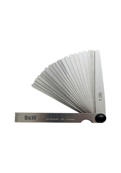 Dwmeasuring 20 Yaprak Filler Çakıları 0.05 1.00mm / 100mm
