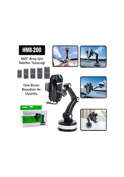 Uzayabilen Vantuzlu Cep Araç Telefon Tutucu Oto Araba İçi Telefon Tutacağı 360 2 Mixed